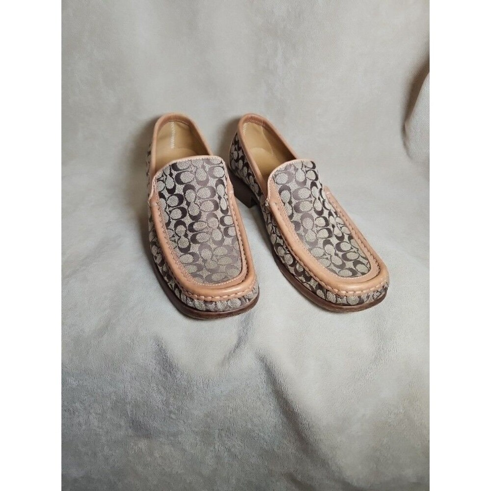 Coach Signature Jacquard Loafers in Brown and Tan - Picture 2 of 16